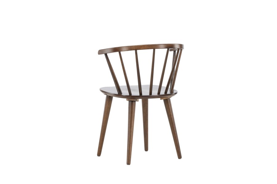 VENTURE DESIGN Bobby Esszimmerstuhl, mit Armlehnen – Kautschukholz in Mokka