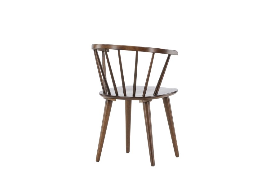 VENTURE DESIGN Bobby Esszimmerstuhl, mit Armlehnen – Kautschukholz in Mokka