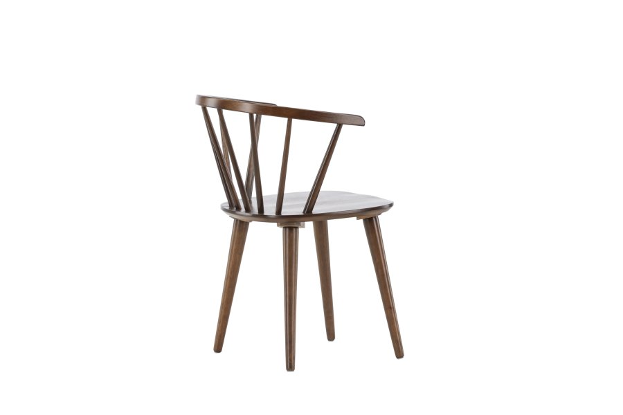 VENTURE DESIGN Bobby Esszimmerstuhl, mit Armlehnen – Kautschukholz in Mokka