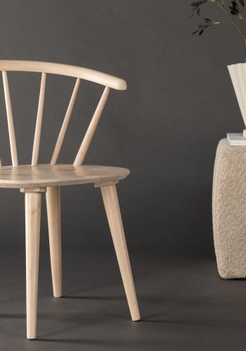 VENTURE DESIGN Bobby Esszimmerstuhl, mit Armlehnen  wei getnchtes Gummibaumholz