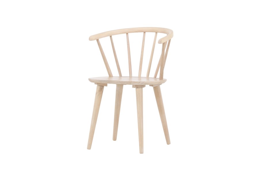 VENTURE DESIGN Bobby Esszimmerstuhl, mit Armlehnen  wei getnchtes Gummibaumholz