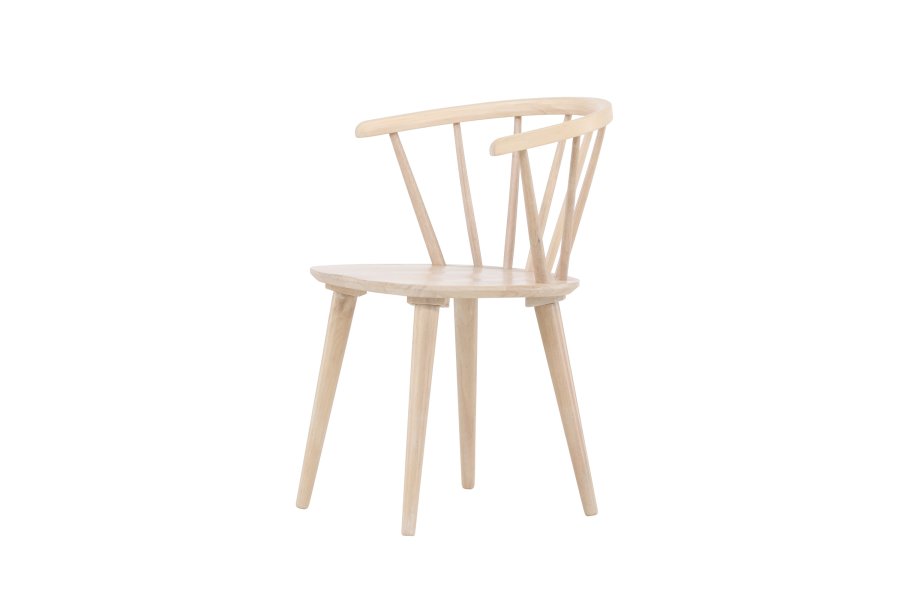 VENTURE DESIGN Bobby Esszimmerstuhl, mit Armlehnen  wei getnchtes Gummibaumholz