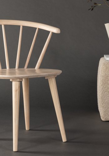 VENTURE DESIGN Bobby Esszimmerstuhl, mit Armlehnen  wei getnchtes Gummibaumholz