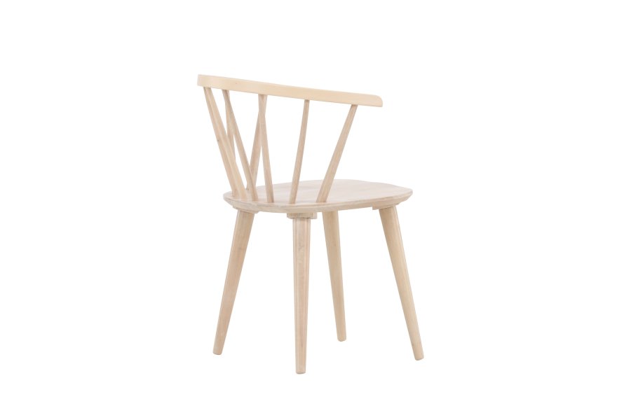 VENTURE DESIGN Bobby Esszimmerstuhl, mit Armlehnen  wei getnchtes Gummibaumholz