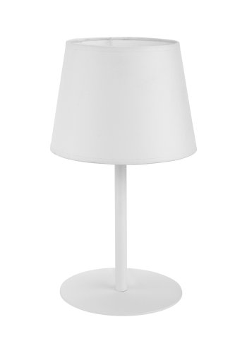 TK Maja bordlampe - hvitt stoff og hvitt metall