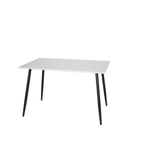 VENTURE DESIGN Polar matbord, rektangulrt - vit MDF och svart stl (120x80)