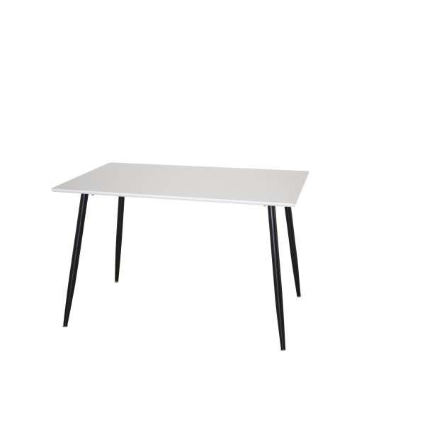 Polar spisebord rektangulr hvid MDF og sort stl (120x80)