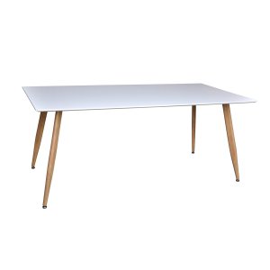 VENTURE DESIGN Polar spisebord, rektangulr - hvid MDF og natur stl (90x180)