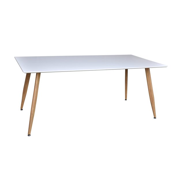 VENTURE DESIGN Polar spisebord, rektangulr - hvid MDF og natur stl (90x180)
