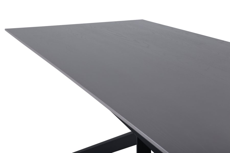 VENTURE DESIGN Piazza spisebord, rektangulrt - gr finer og svart stl (180x90)