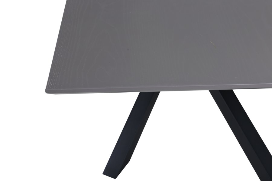 VENTURE DESIGN Piazza spisebord, rektangulrt - gr finer og svart stl (180x90)