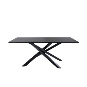 VENTURE DESIGN Piazza matbord, rektangulärt - svart faner och svart stl (180x90)