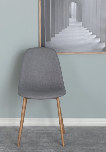 VENTURE DESIGN Polar spisebordsstol - gr polyester og eik i stl