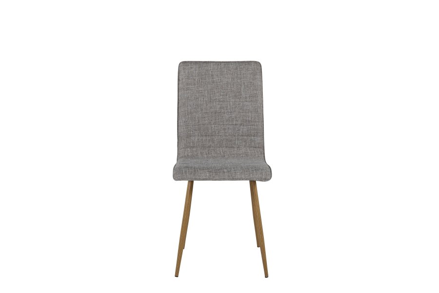 VENTURE DESIGN Windu Lyx spisebordsstol - lys gr polyester lin og eik foliert stl