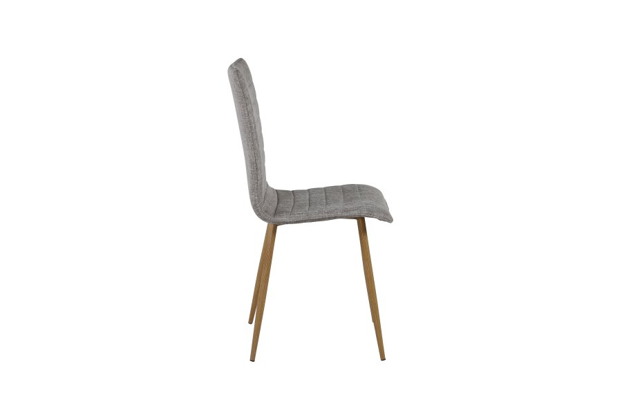 VENTURE DESIGN Windu Lyx spisebordsstol - lys gr polyester lin og eik foliert stl