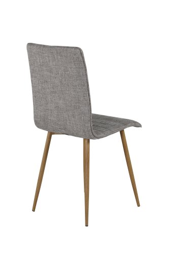 VENTURE DESIGN Windu Lyx spisebordsstol - lys gr polyester lin og eik foliert stl