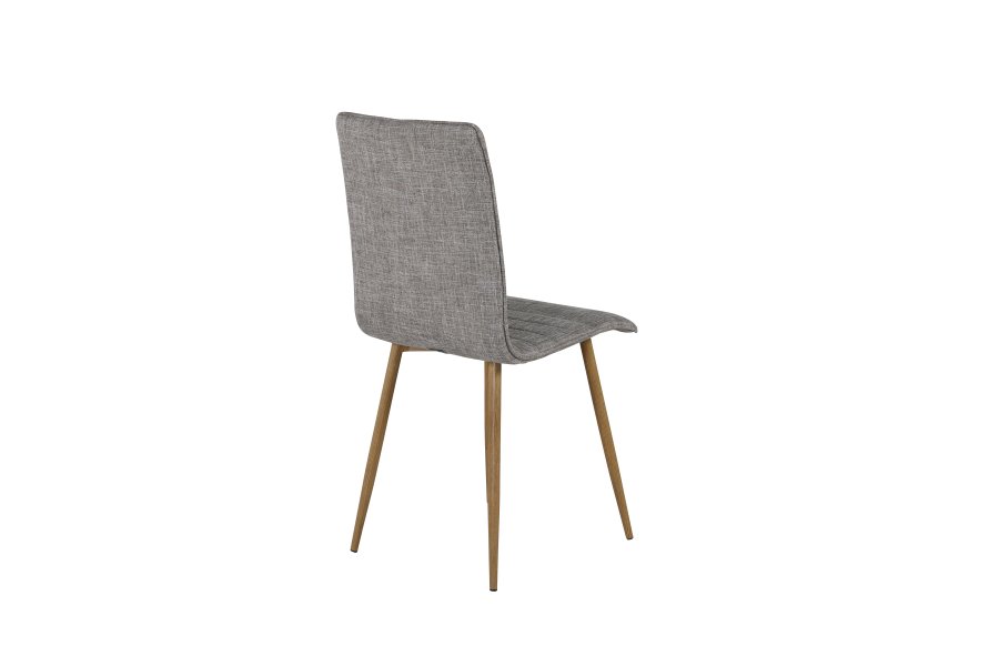 VENTURE DESIGN Windu Lyx spisebordsstol - lys gr polyester lin og eik foliert stl