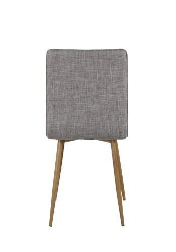 VENTURE DESIGN Windu Lyx spisebordsstol - lys gr polyester lin og eik foliert stl