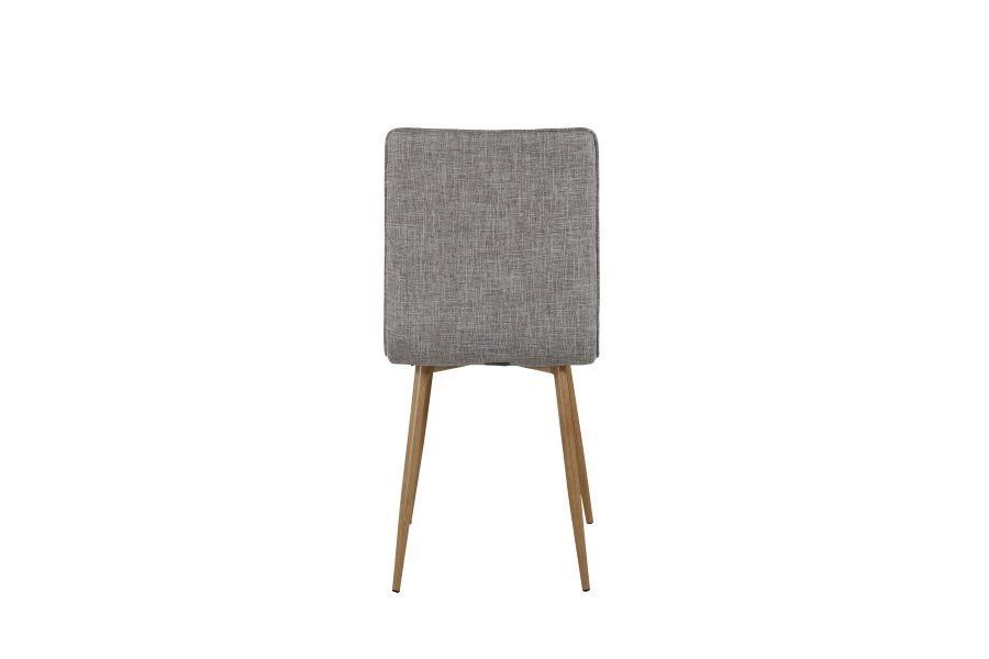 VENTURE DESIGN Windu Lyx spisebordsstol - lys gr polyester lin og eik foliert stl