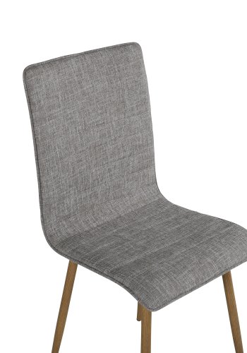 VENTURE DESIGN Windu Lyx spisebordsstol - lys gr polyester lin og eik foliert stl