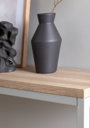 VENTURE DESIGN Rise sidebord, rektangulrt - papirlaminat i naturaske og grtt stl (110x30)