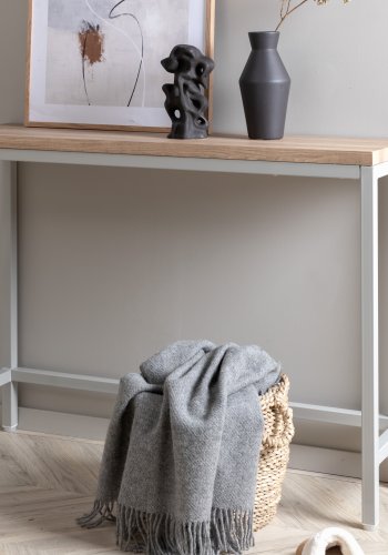 VENTURE DESIGN Rise sidebord, rektangulrt - papirlaminat i naturaske og grtt stl (110x30)