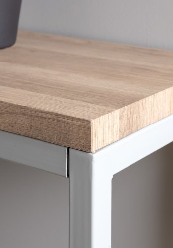 VENTURE DESIGN Rise sidebord, rektangulrt - papirlaminat i naturaske og grtt stl (110x30)