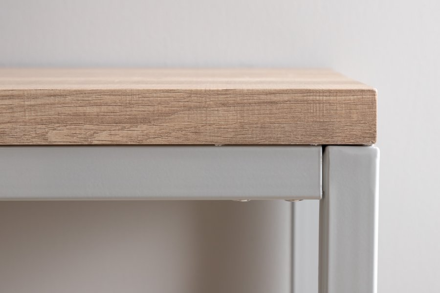 VENTURE DESIGN Rise sidebord, rektangulrt - papirlaminat i naturaske og grtt stl (110x30)