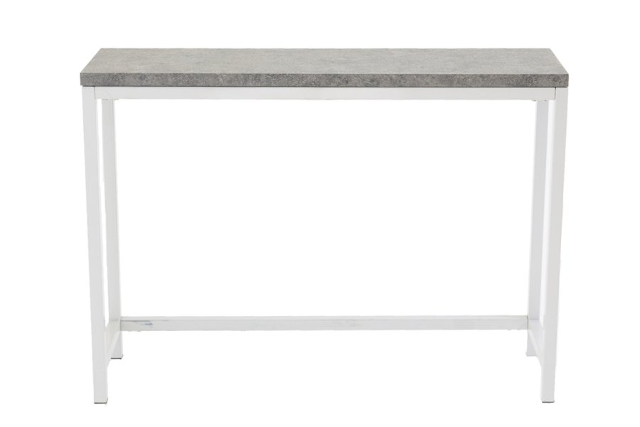 VENTURE DESIGN Rise sidebord, rektangulrt - betonggr papirlaminat og hvitt stl (110x30)