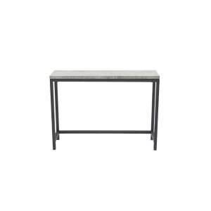 VENTURE DESIGN Rise sidebord, rektangulr - betongr papirlaminat og sort stl (110x30)