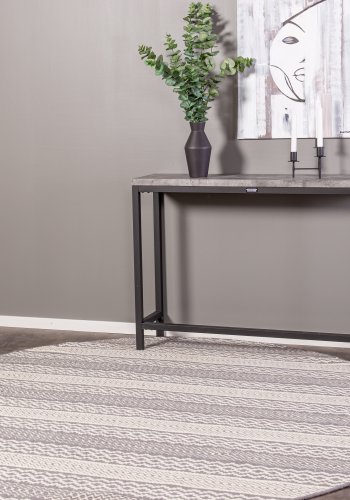 VENTURE DESIGN Rise sidebord, rektangulrt - betonggr papirlaminat og svart stl (110x30)