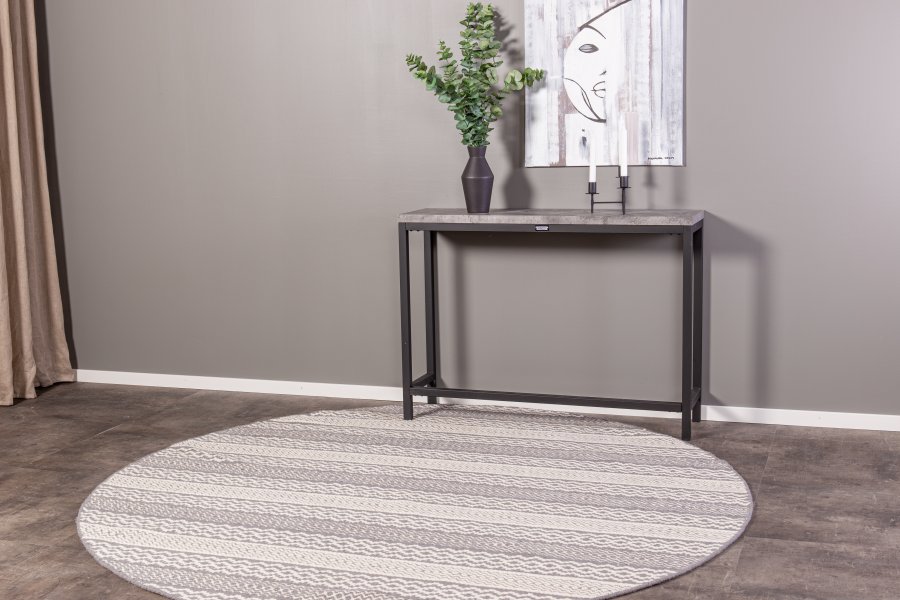 VENTURE DESIGN Rise sidebord, rektangulrt - betonggr papirlaminat og svart stl (110x30)