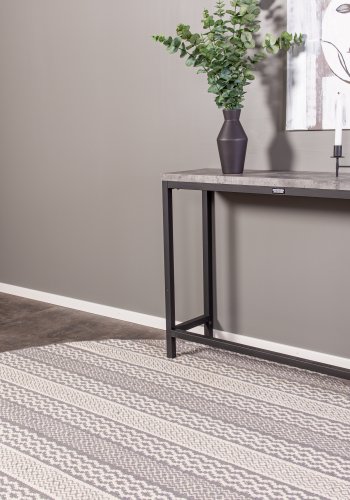 VENTURE DESIGN Rise sidebord, rektangulrt - betonggr papirlaminat og svart stl (110x30)