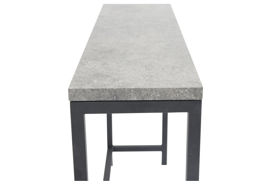 VENTURE DESIGN Rise sidebord, rektangulrt - betonggr papirlaminat og svart stl (110x30)