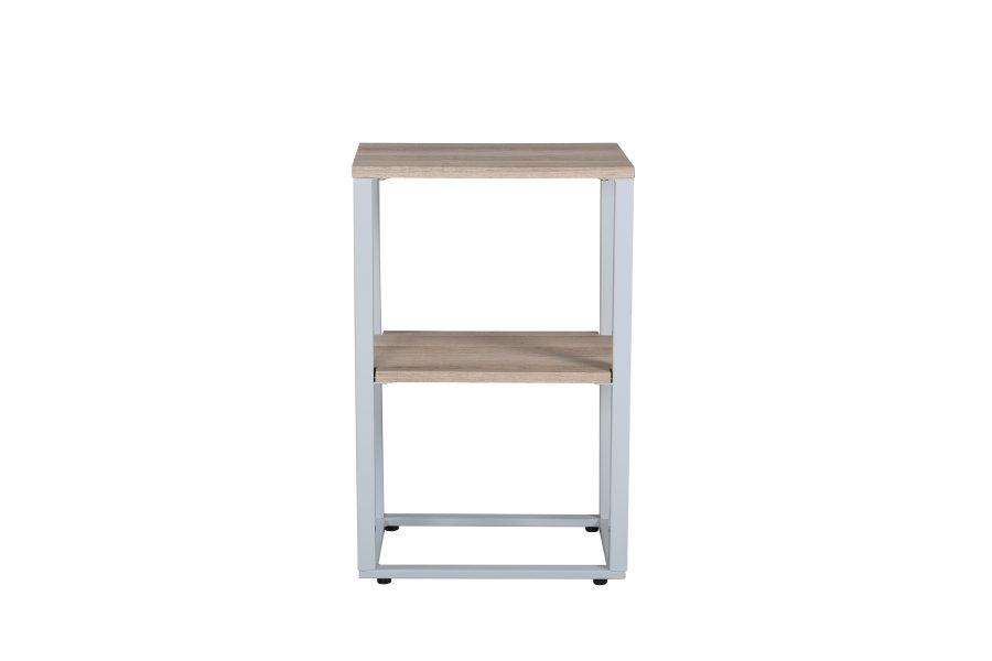 VENTURE DESIGN Rise sidebord, m. 1 hylle - papirlaminat i naturlig ask og grtt stl (45x30)