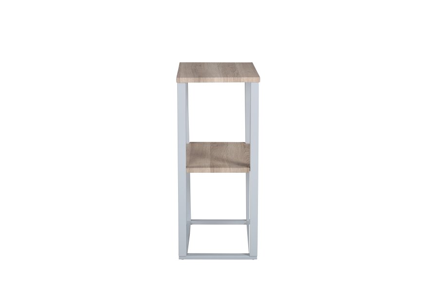 VENTURE DESIGN Rise sidebord, m. 1 hylle - papirlaminat i naturlig ask og grtt stl (45x30)