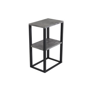 VENTURE DESIGN Rise sidebord, m. 1 hylde - betongr papirlaminat og sort stl (45x30)