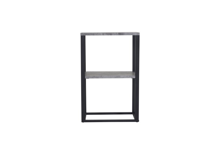 VENTURE DESIGN Rise sidebord, m. 1 hylle - betonggr papirlaminat og svart stl (45x30)