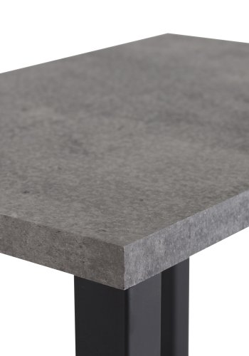 VENTURE DESIGN Rise sidebord, m. 1 hylle - betonggr papirlaminat og svart stl (45x30)