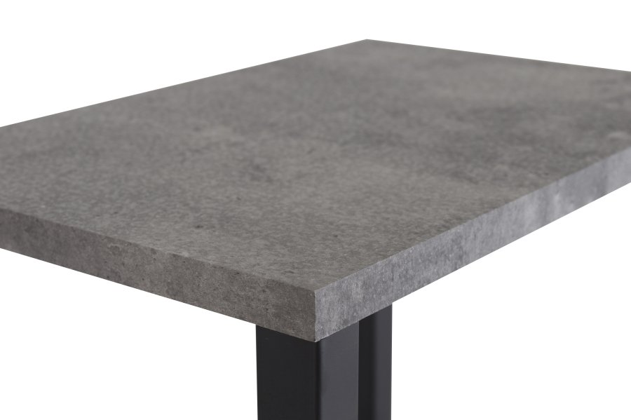 VENTURE DESIGN Rise sidebord, m. 1 hylle - betonggr papirlaminat og svart stl (45x30)