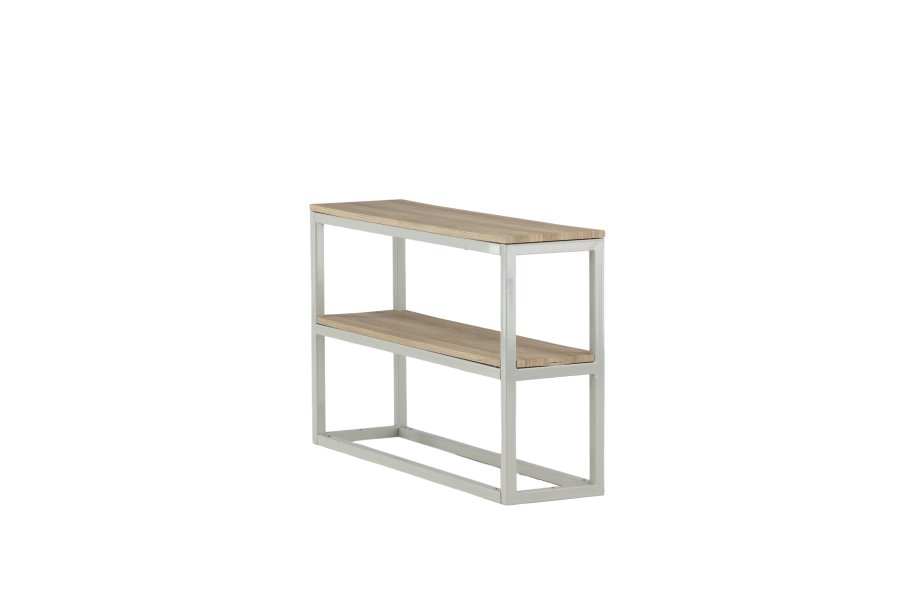 VENTURE DESIGN Rise sidebord, m. 1 hylle - papirlaminat i naturaske og grtt stl (110x30)