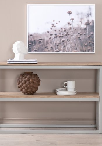 VENTURE DESIGN Rise sidebord, m. 1 hylle - papirlaminat i naturaske og grtt stl (110x30)