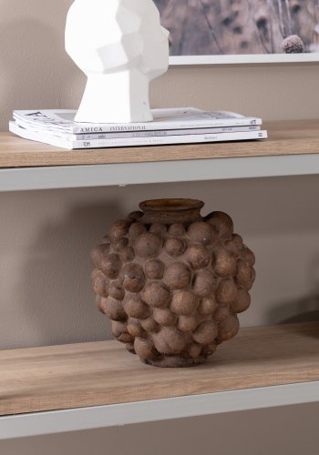 VENTURE DESIGN Rise sidebord, m. 1 hylle - papirlaminat i naturaske og grtt stl (110x30)