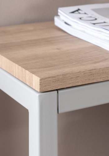 VENTURE DESIGN Rise sidebord, m. 1 hylle - papirlaminat i naturaske og grtt stl (110x30)