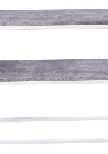 VENTURE DESIGN Rise sidebord, m. 1 hylle - betonggr papirlaminat og hvitt stl (110x30)