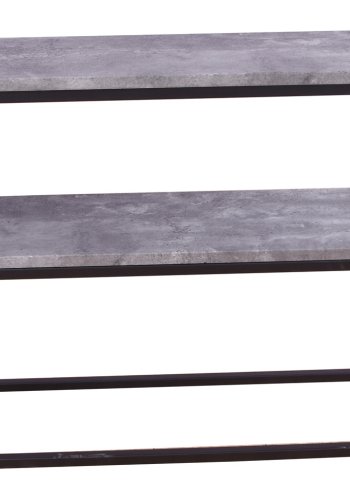 VENTURE DESIGN Rise sidebord, m. 1 hylle - betonggr papirlaminat og svart stl (110x30)