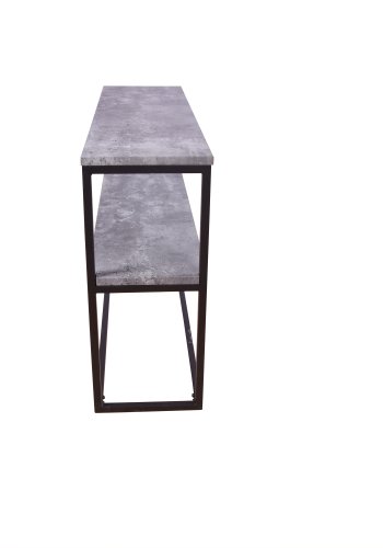 VENTURE DESIGN Rise sidebord, m. 1 hylle - betonggr papirlaminat og svart stl (110x30)