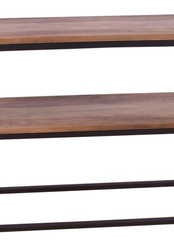 VENTURE DESIGN Rise sidebord, m. 1 hylle - teakfarget papirlaminat og sort stl (110x30)