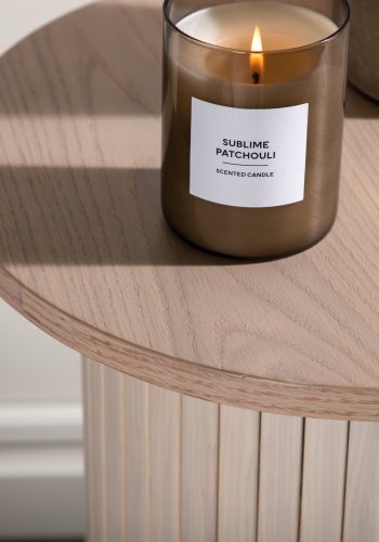 VENTURE DESIGN Bianca sidebord, rundt - hvitkalket finer (40)