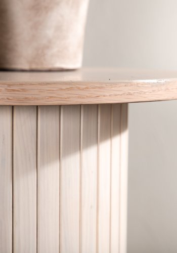 VENTURE DESIGN Bianca sidebord, rundt - hvitkalket finer (40)